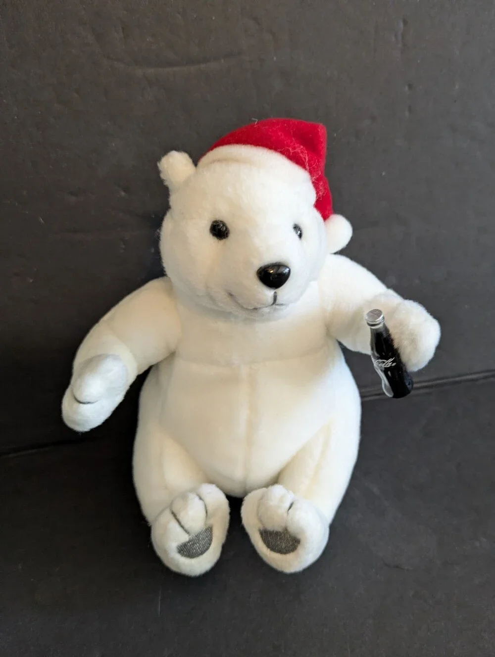 Coca Cola Plush Polar Bear Family with Green & Red Scarfs  & Cola Bottles 1993
